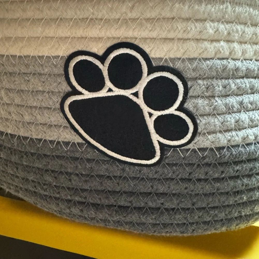 Black Paw Plush Dog Bed Accent Patch - Unbranded